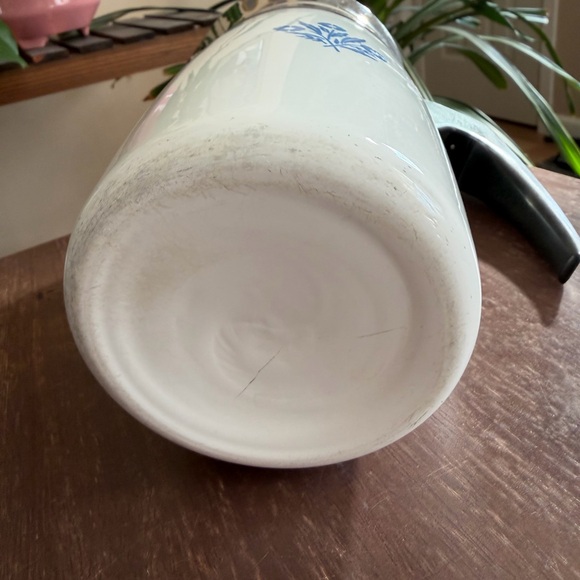 Vintage Corningware White and Blue Cornflower Coffee Tea Pot NO PLUG!!! 6 Cups - Picture 7 of 15
